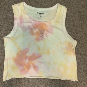 PLAYBOY BY PACUN CROPPED TIE DYE TANK
